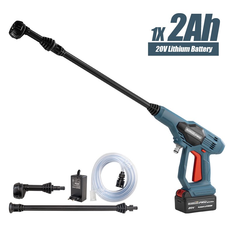 Πλυστικό Μπαταρίας 25Bar,180Lt/H, 1.7Kg, 4Ah, Πιστόλι με 5 Λειτουργίες, BORMANN Pro BPW1100