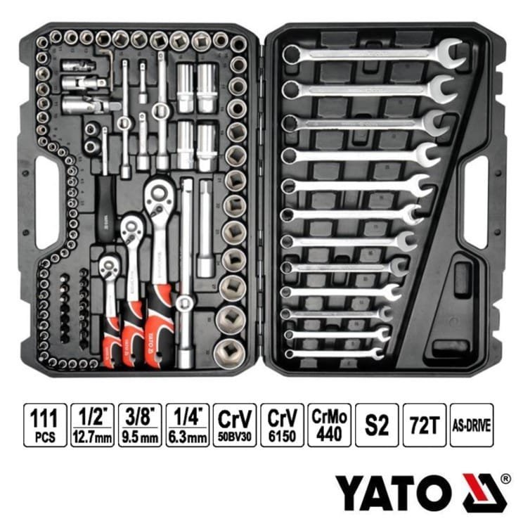 ΚΑΡΥΔΑΚΙΑ ΣΕΤ 1/2-3/8-1/4 111ΤΜΧ YT-38831