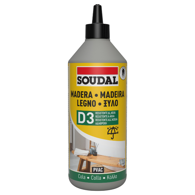 Κόλλα ξύλου D3 PVA 750gr, Soudal