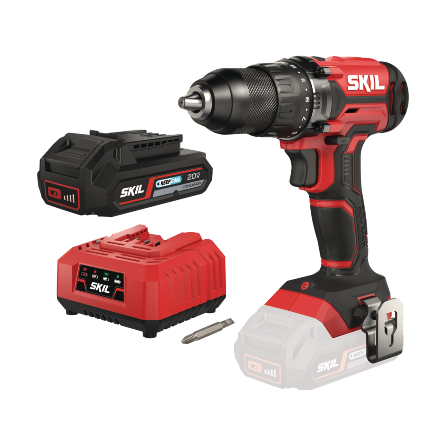 ΣΕΤ ΔΡΑΠΑΝΟΚΑΤΣΑΒΙΔΟ ΜΠΑΤΑΡΙΑΣ 3010 AA, SKIL + Μπαταρία 2.5Ah + Φορτιστής 2,4Α