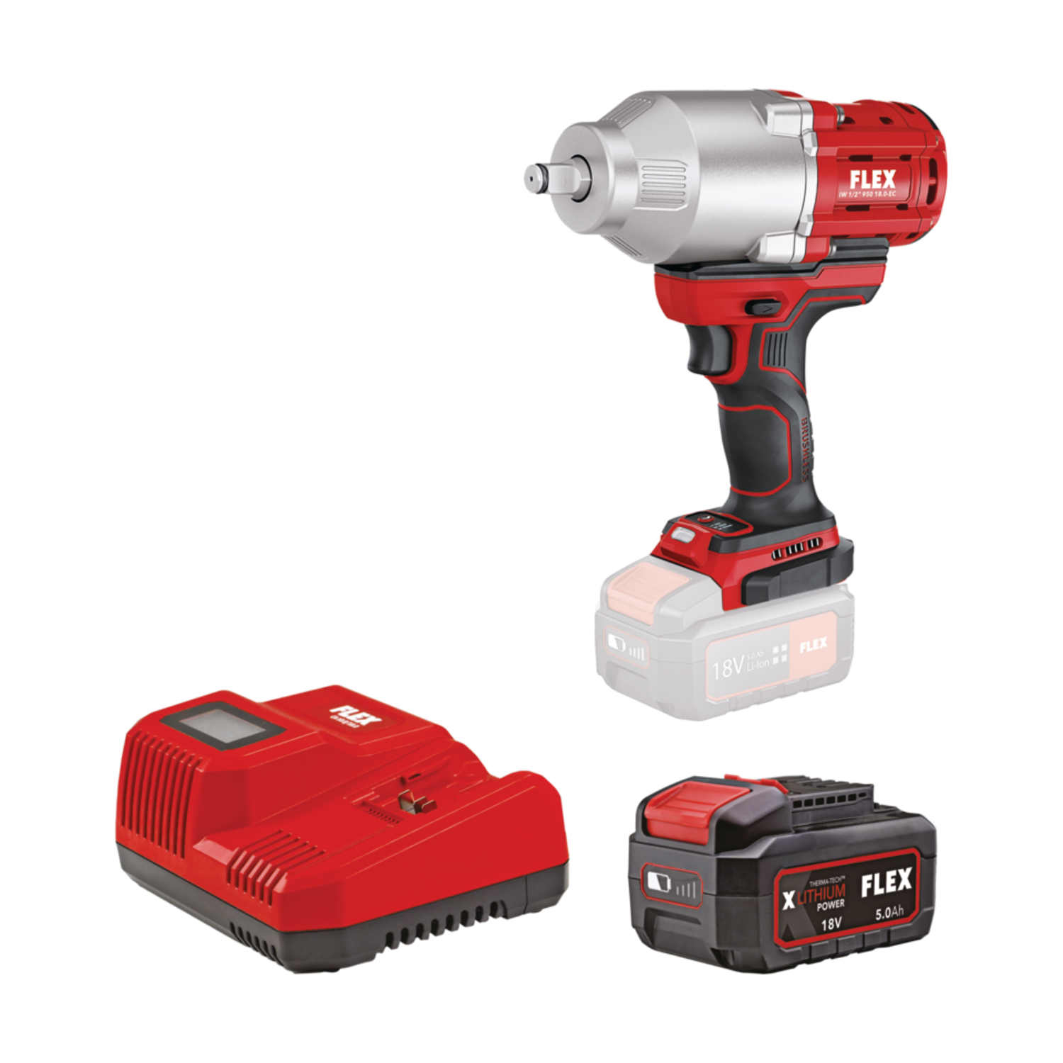 ΜΠΟΥΛΟΝΟΚΛΕΙΔΟ ΜΠΑΤΑΡΙΑΣ IW 1/2" 950 18.0-EC/ 5.0 Set