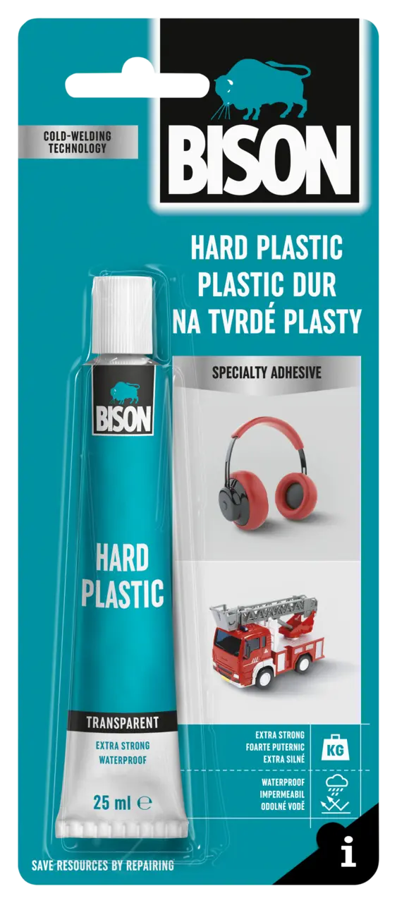 ΚΟΛΛΑ HARD PLASTIC 25ML BLISTER BISON