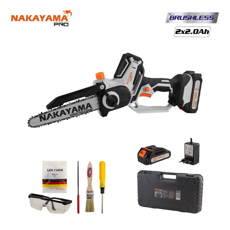 NAKAYAMA EC1200 Κλαδευτικό Αλυσοπρίονο Μπαταρίας 21V,Brushless,Li-Ion,Λάμα 20cm,1.3kg