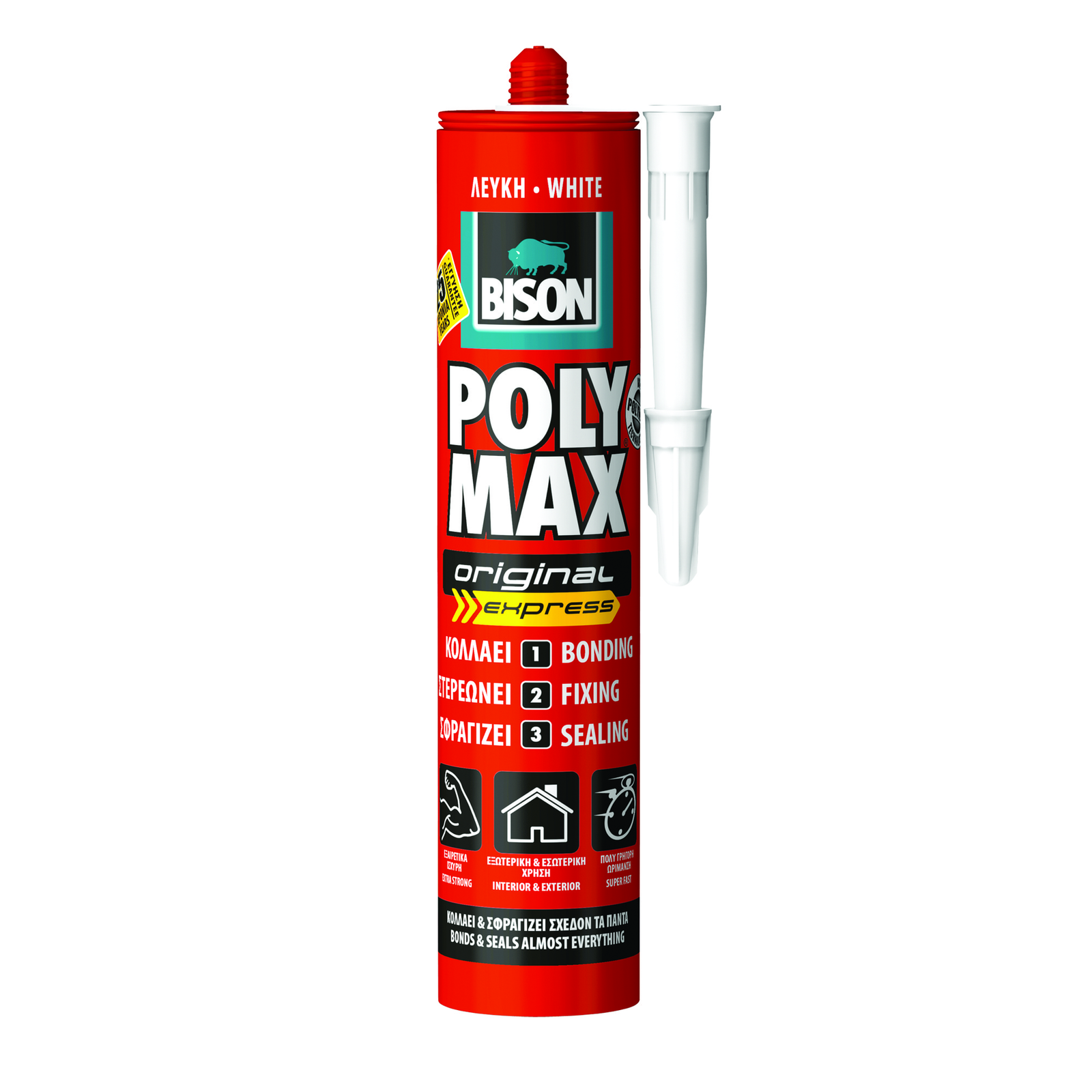 Bison Poly Max ΛΕΥΚΗ express φύσιγγα 280ml/425gr