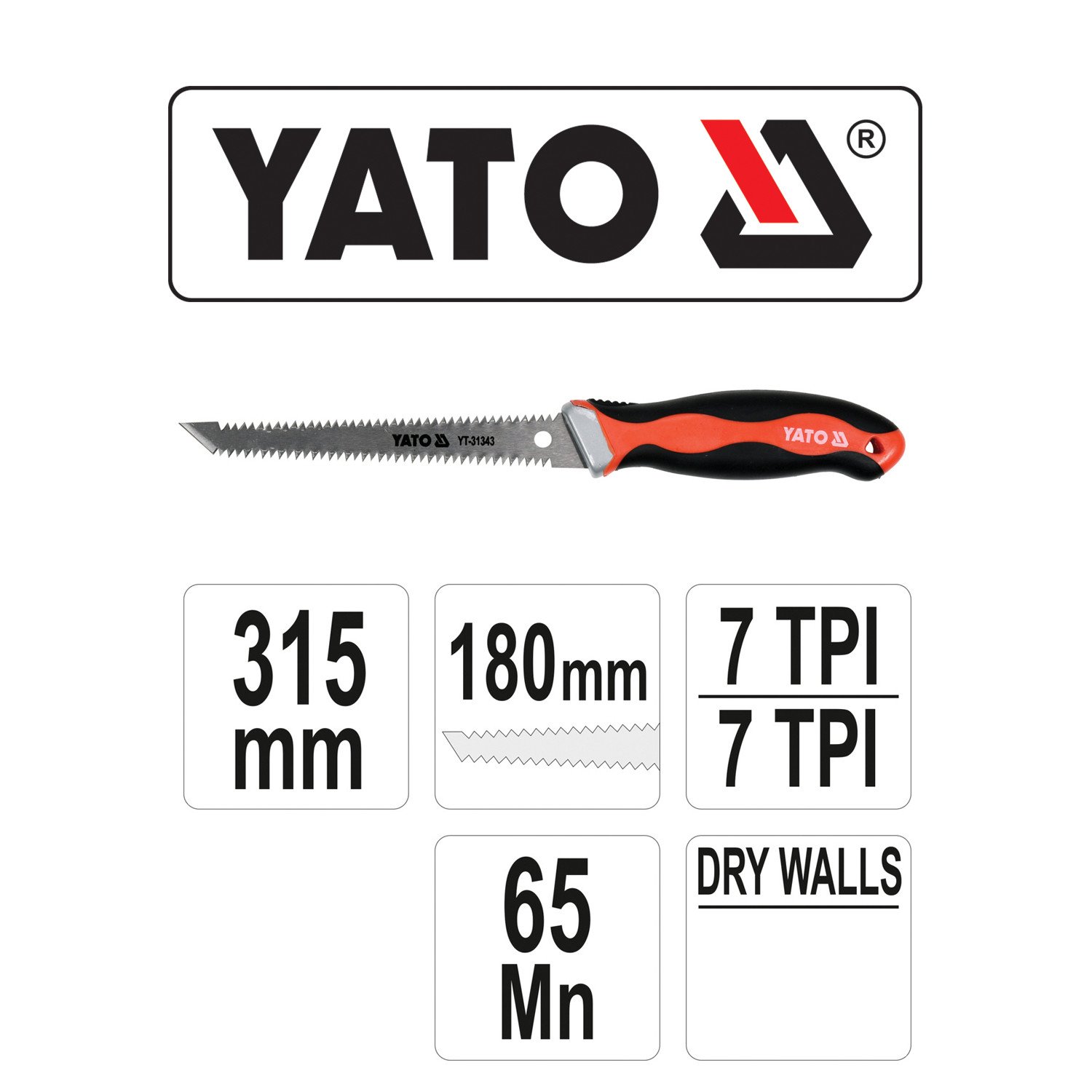 ΠΡΙΟΝΙ ΓΥΨΟΣΑΝ ΤΡΙΠΛΗΣ ΚΟΠΗΣ 180mm YT-31343